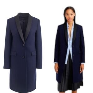 Jcrew collection Melton wool size 2 full size tuxedo spring  coat overcoat
